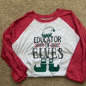 Baseball Teacher Christmas Tee